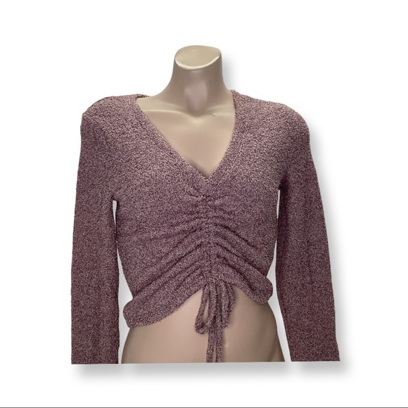 wild fable Sweaters - Wild Fable Crop Purple Scrunch Sweater NWT